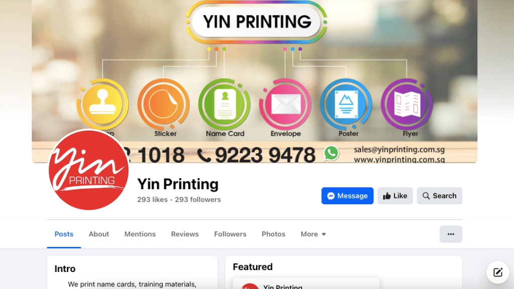 Yin Printing Printing Shop Near Woodlands MRT