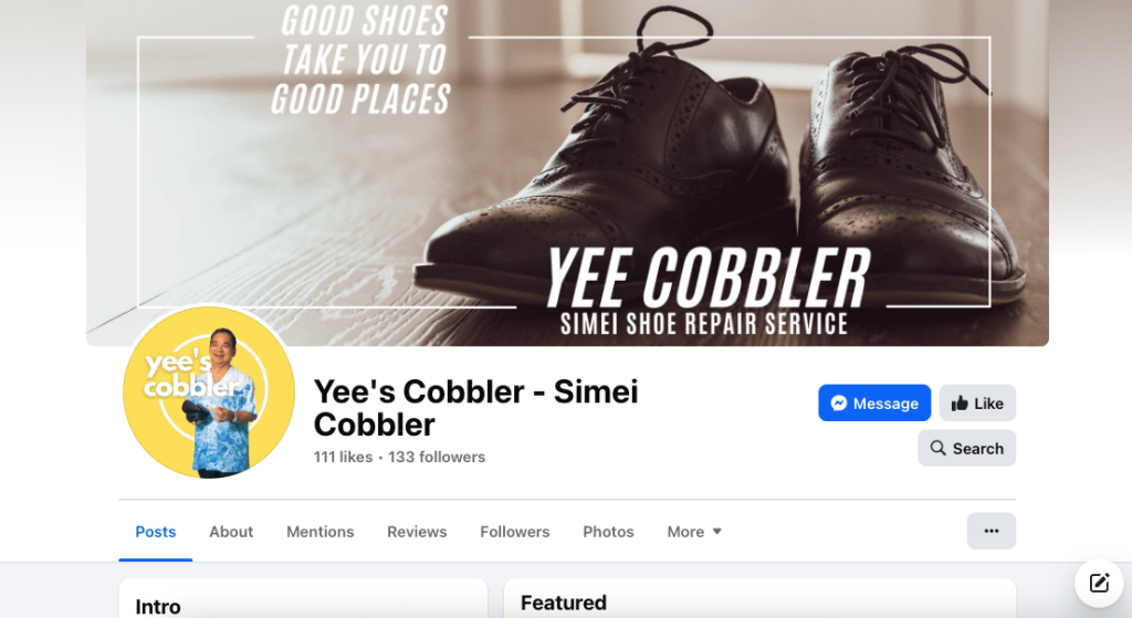 Simei Cobbler Yee Ah Seng Shoe Repair Tampines Shoe Repair