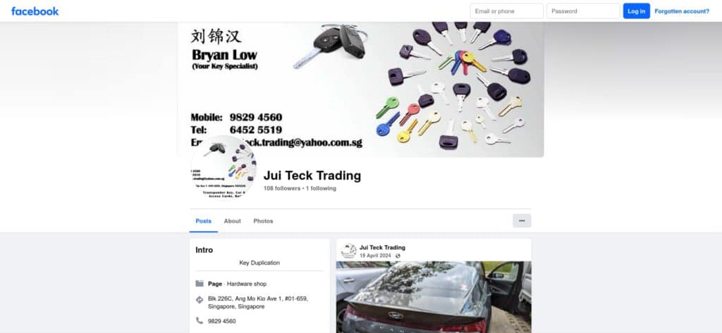 Jui Teck Trading Locksmith Ang Mo Kio