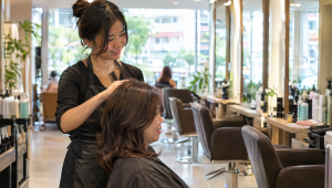 Heartland hair salon interior near Woodleigh MRT in Bidadari
