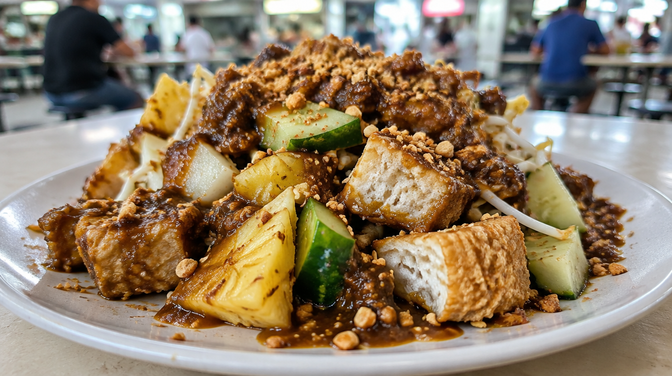 Plate of rojak salad, illustrative image