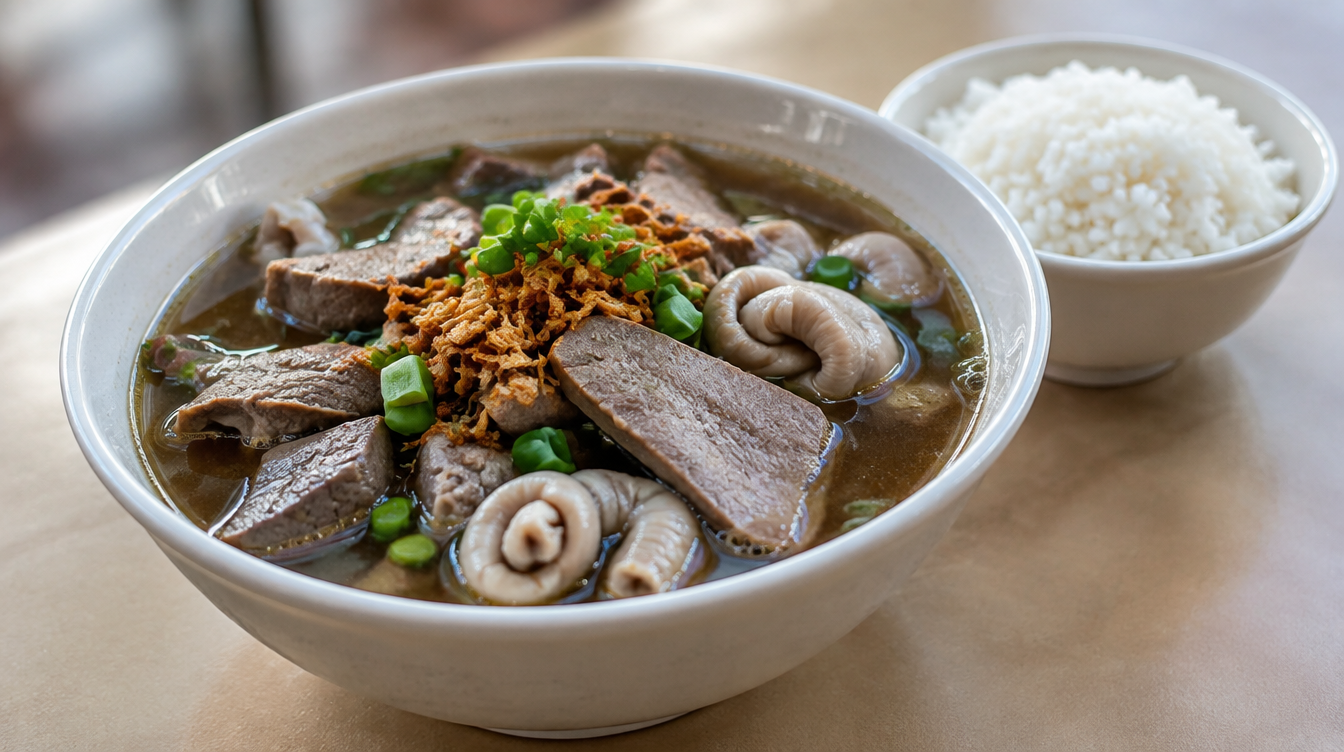 Bowl of pig's organ soup representing Fu Qiang Pig's Organ Soup in Marsiling