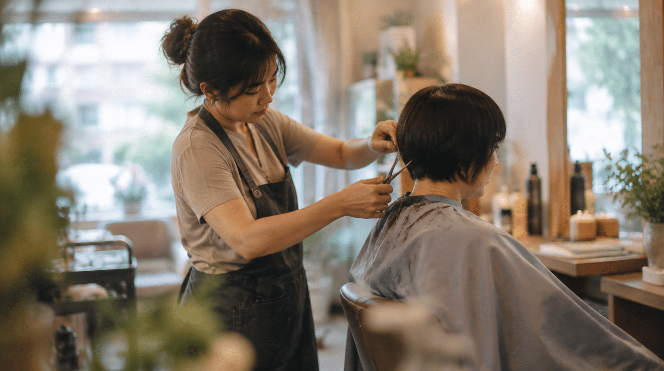 Hair salon scene in Potong Pasir, Singapore
