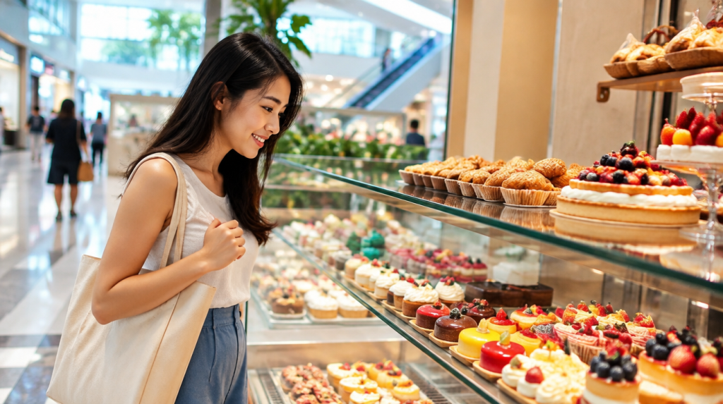 4 Best Dessert Spots In Bukit Panjang For A Sweet Treat (2026) Dessert counter display in a Bukit Panjang mall